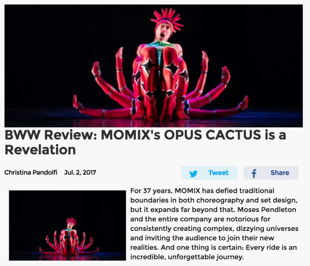 MOMIX Opus Cactus Review Broadway World